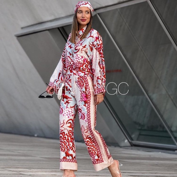 LAST ONE NWT Zara Flowy Patchwork Pants - Picture 5 of 17